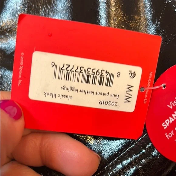 NWT black patent leather spanx sz med